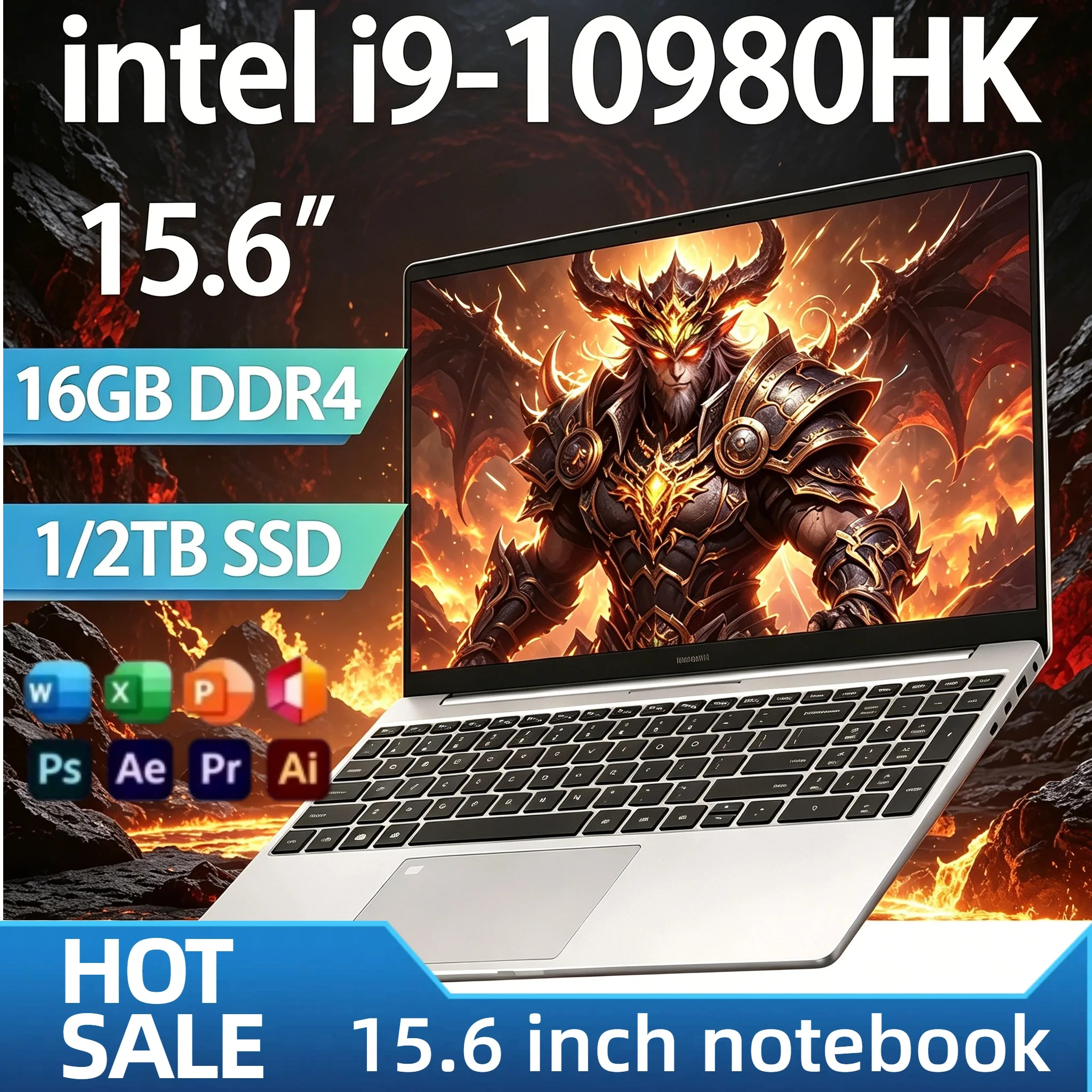Intel Core i9 10980HK 15.6 Gaming Laptop 8C16T 2.4 5.3GHz 32GB RAM 2TB SSD Fingerprint WiFi6 4K Ultrabook Pro Max Fast