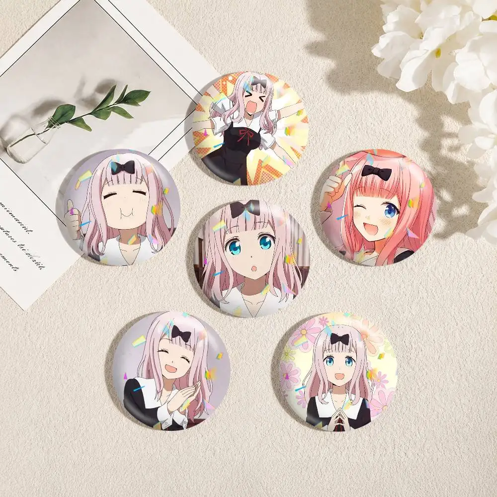 Anime Chika Fujiwara 25 32 44 58 75mm Badges Personalized Round Brooches Pins Accessory Gift
