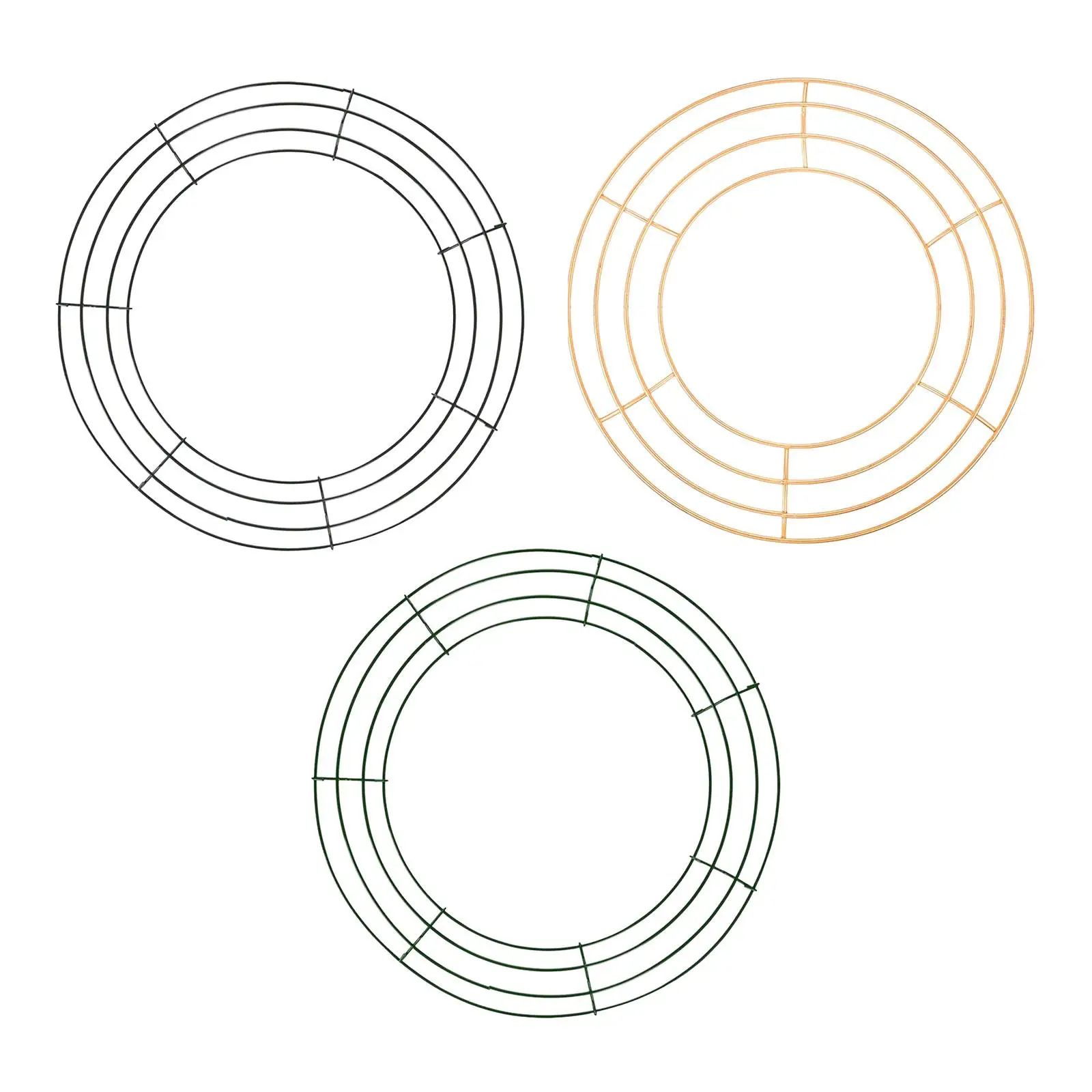 Wire Wreath Frame Wreath Making Supplies Floral Crafts Iron Circle Wreath Rings Wreath Hoop for Holiday New Year Home Decor