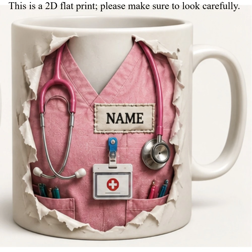 Custom Name Doctor Coffee Mug 2D Printing Ceramic Cup Insulated Reusable Gift for Friend Family Daughter