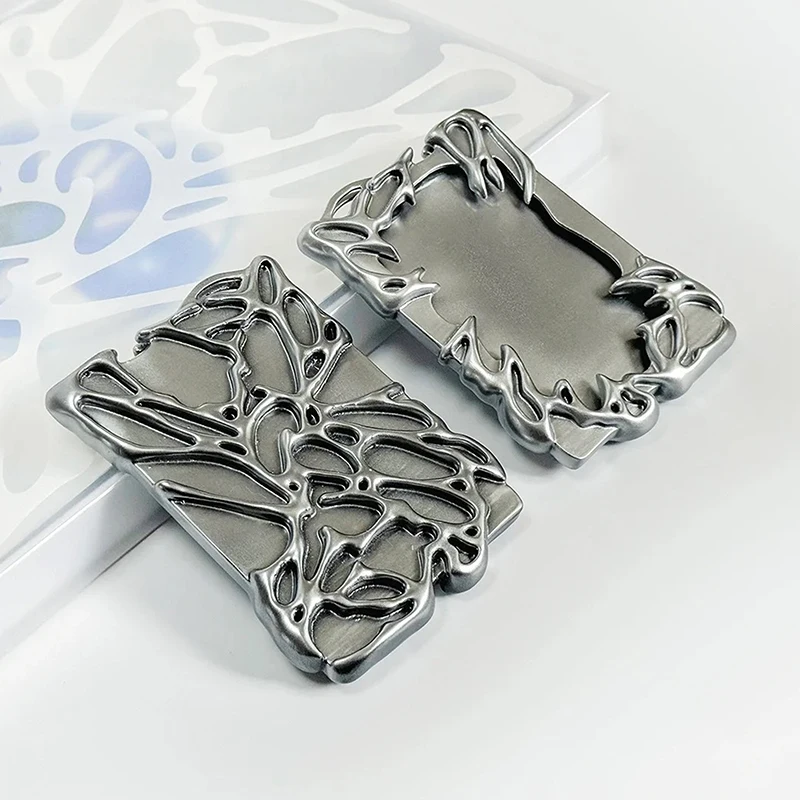 Creative Silver Electroplated Photocard Frame Protector For Idol Kpop Photo Cards Packaging Sleeve Metal Texture Cover