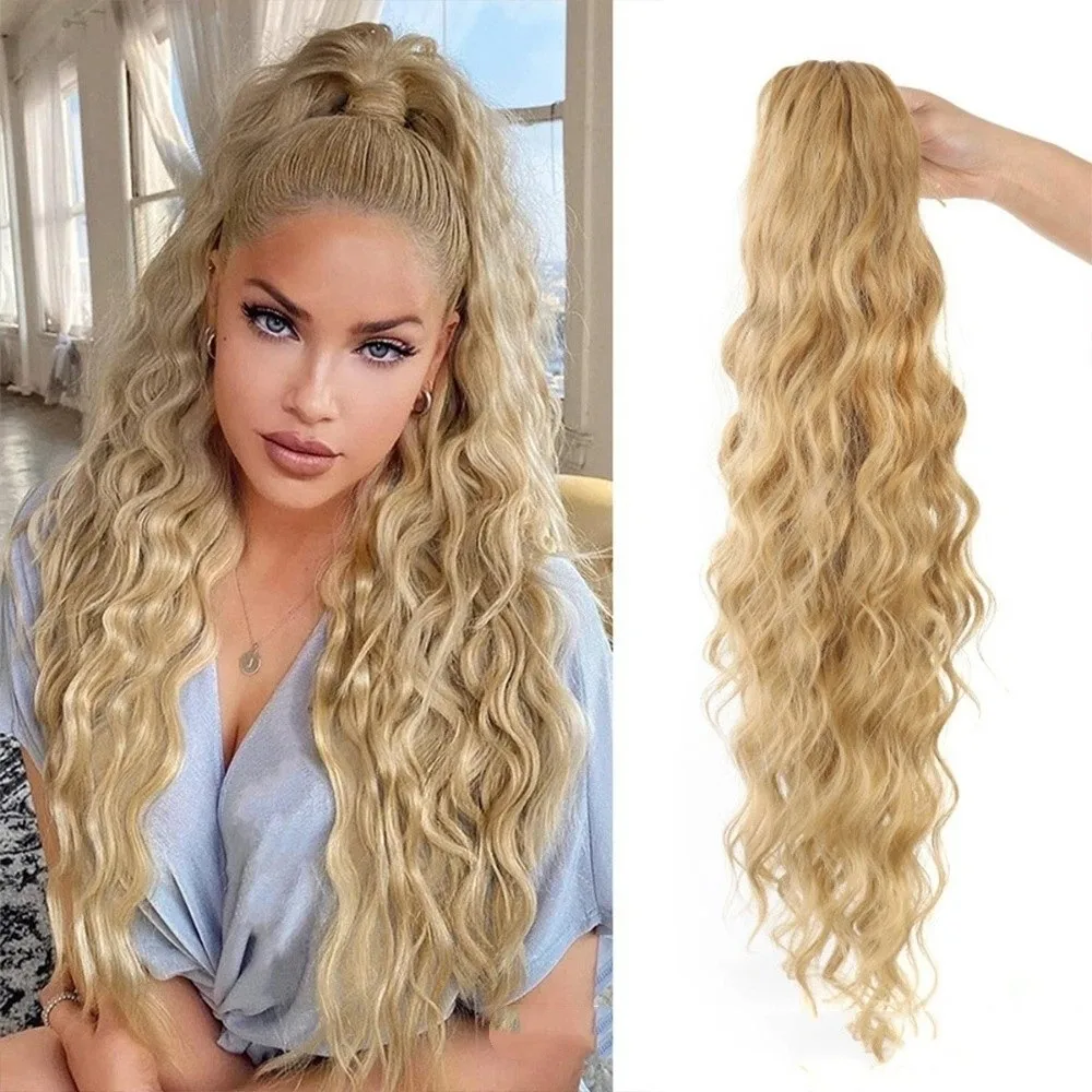Fashion Synthetic Hair Ponytail Extension Long Wavy Curly Hair Ponytail Hair Natural Fluffy Texture Wig Clip Hair Accessories