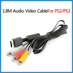 1.8M 3 RCA Cable For Sony PlayStation PS2/PS3 Console Audio Video Cable Video Line AV Line Games Cord Accessories Replacement