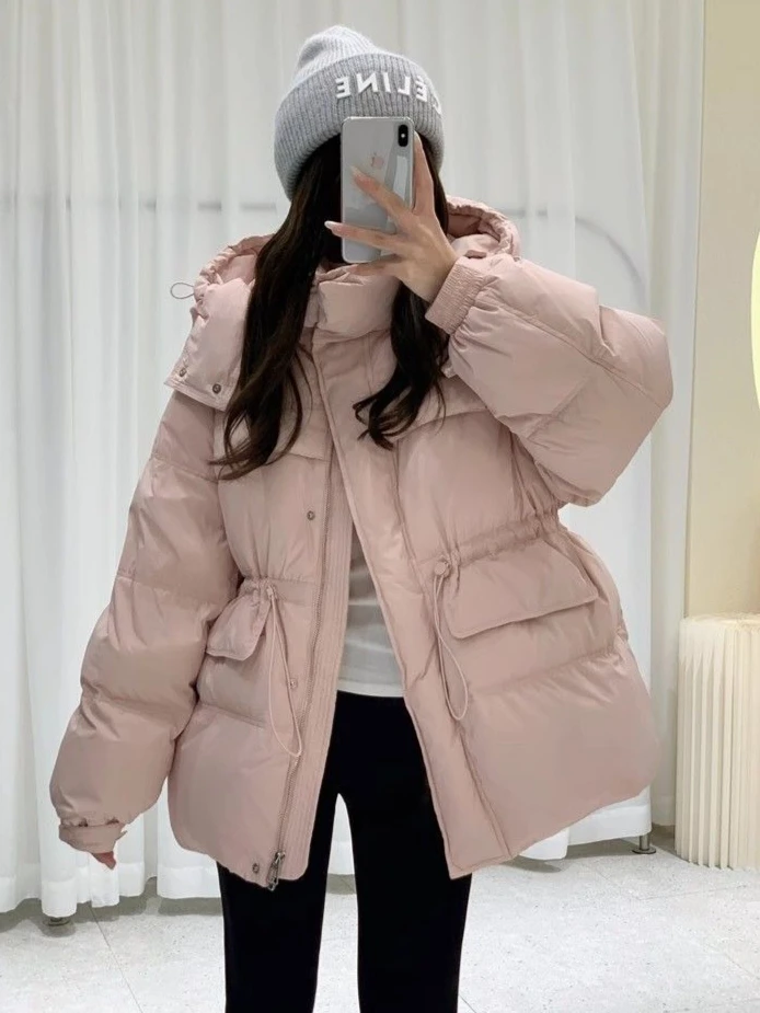 Autumn and Winter New Women's Down Jacket Windproof Hooded Commuting Casual Jacket