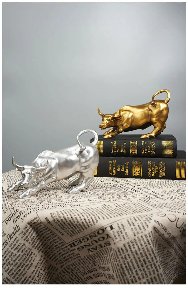 Ox Resin Desktop Decoration Bright Color Realistic Desktop Ornament Creative Cattle Adornment Office Home Study Decor Zodiac Ox