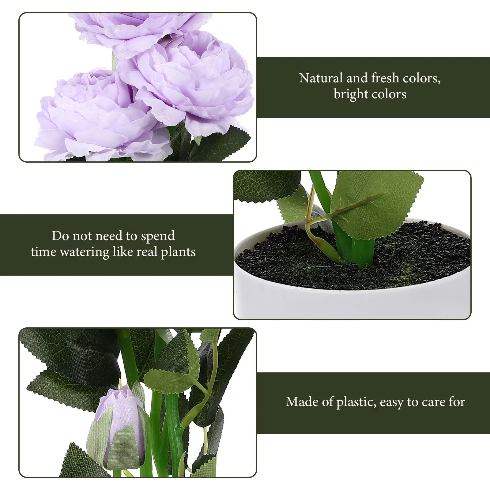 

Искусственный пион-бонсай в горшке для декора дома и офиса, имитация зеленых растений для украшения стола