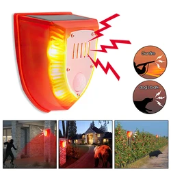 Sensor de movimento infravermelho movido a energia solar detector de luz alarme com 129db cão latido independente alarme de segurança para casa jardim fazenda