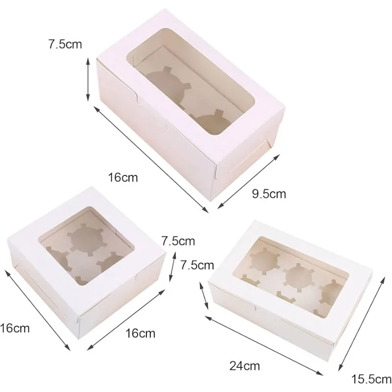 Premium Cake Boxes with Clear Window for Cupcakes