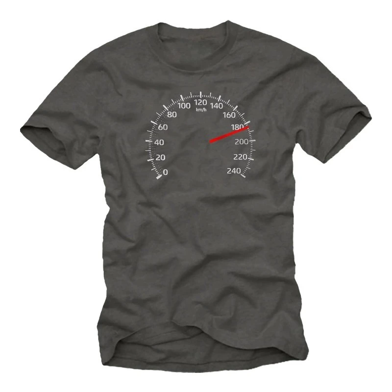 Men's T-shirt with Speedometer Pattern, Full of Fun, Suitable for Racing Fans, Suitable for Both Men and Women All Year Round