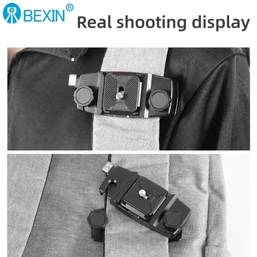 Imagen 2 del producto BEXIN-Kit de abrazadera de correa de montaje con Clip para cámara, placa de liberación rápida Universal para cámara Arca Swiss F38 DSLR Sony Nikon