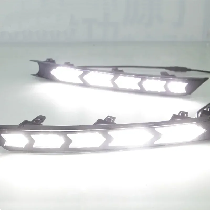 Car LED DRL 12V Daylights For Mazda CX-5 CX5 2017 - 2020 Yellow Turn Signal Daytime Running Headlamps Auto Driving Lamp Foglamps