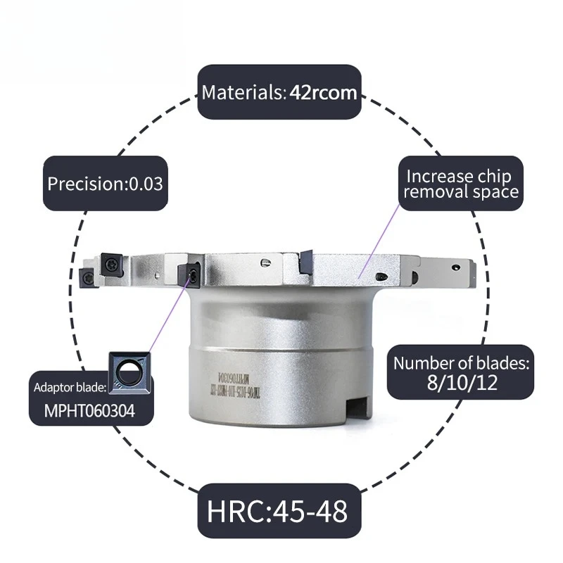 ดอกกัดเหล็กทังสเตนแบบควบคุมด้วยตัวเลข สำหรับงานกัดความเร็วสูง แบบสามคม สำหรับตัดขึ้นรูปผลิตภัณฑ์