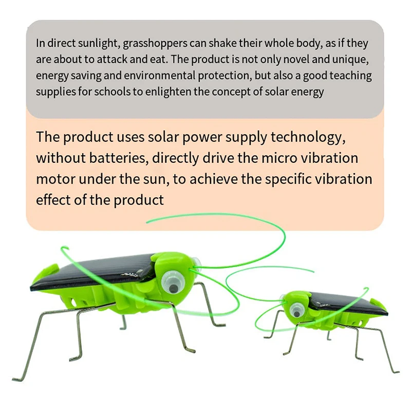 2 pçs solar gafanhoto brinquedos educativos falso inseto movendo brinquedos ensino para crianças aniversário, natal, dia das bruxas, festa favor
