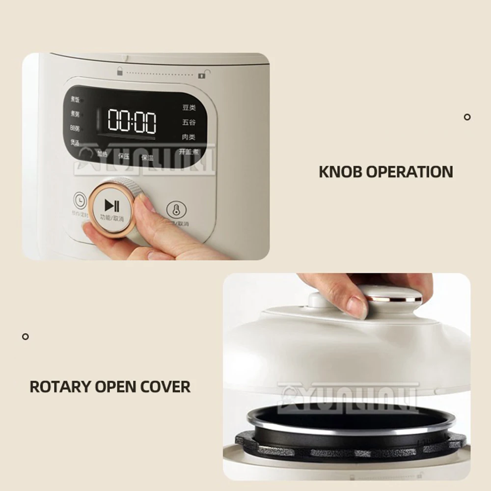 1.8L Electric Pressure Cooker Multifunctional Household Rice Cooker Portable Kitchen Appliance