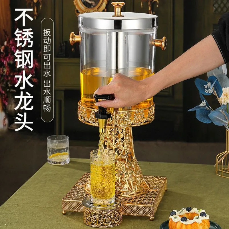 European‑style Commercial Stainless Steel Beverage Dispenser Juice Milk Barrel Oil Container for Buffet Catering