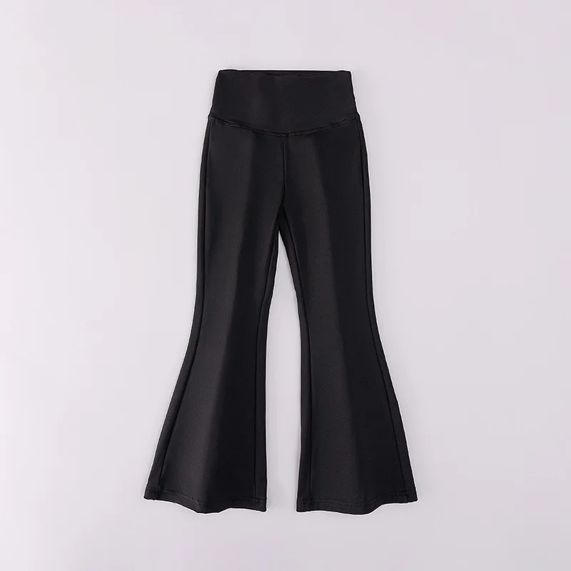 Flare Leggings for Girls Black Pink Casual Soft High Waist Teenager Leggings Clothes Long Bootcut Pants Kids Dance Bottoms