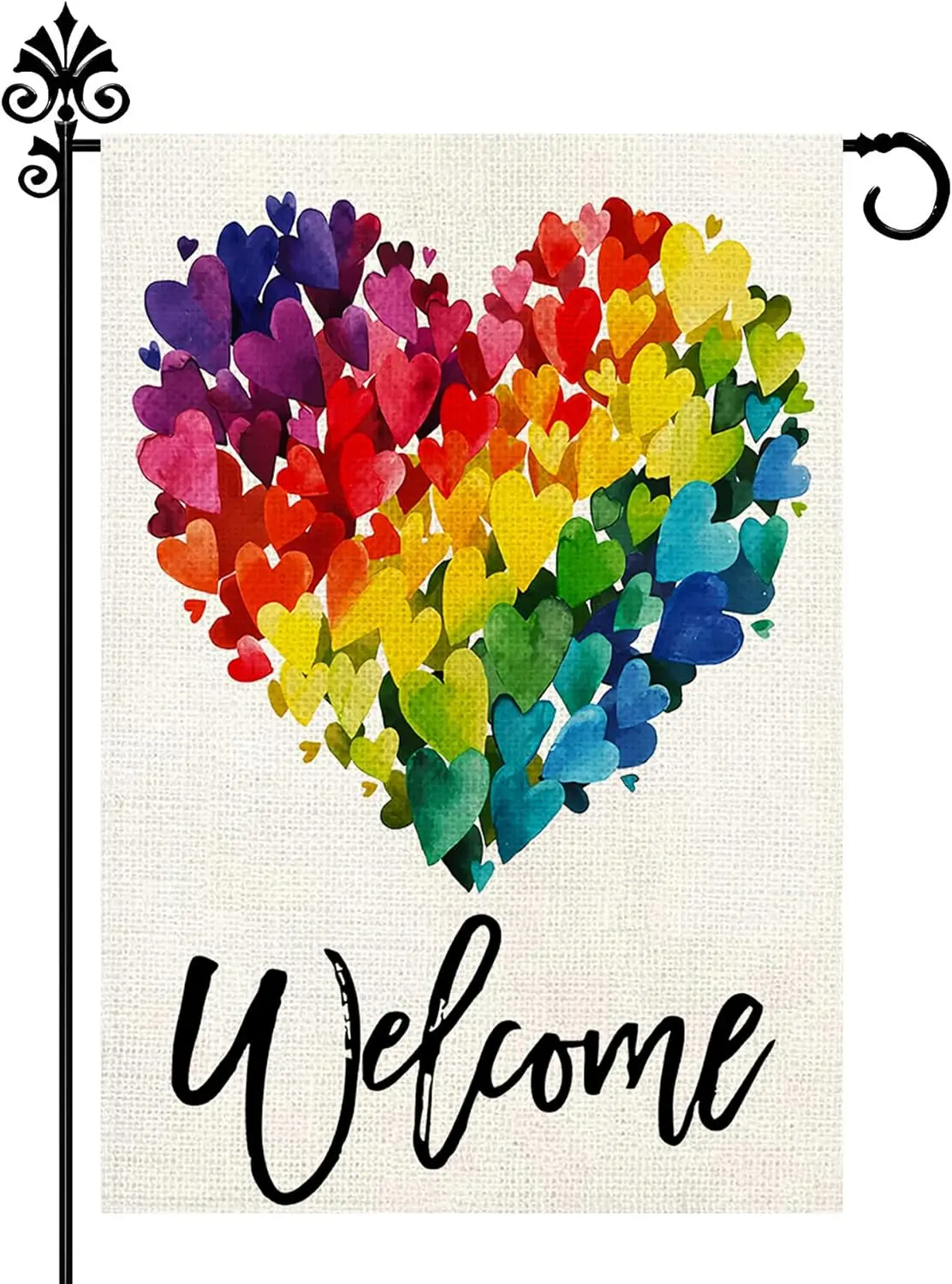 Peace and Love Pride Rainbow Garden Yard Flag 12 x 18 Inch Double Sided Outdoor Decorative Welcome Flag Banner Home House La jjp