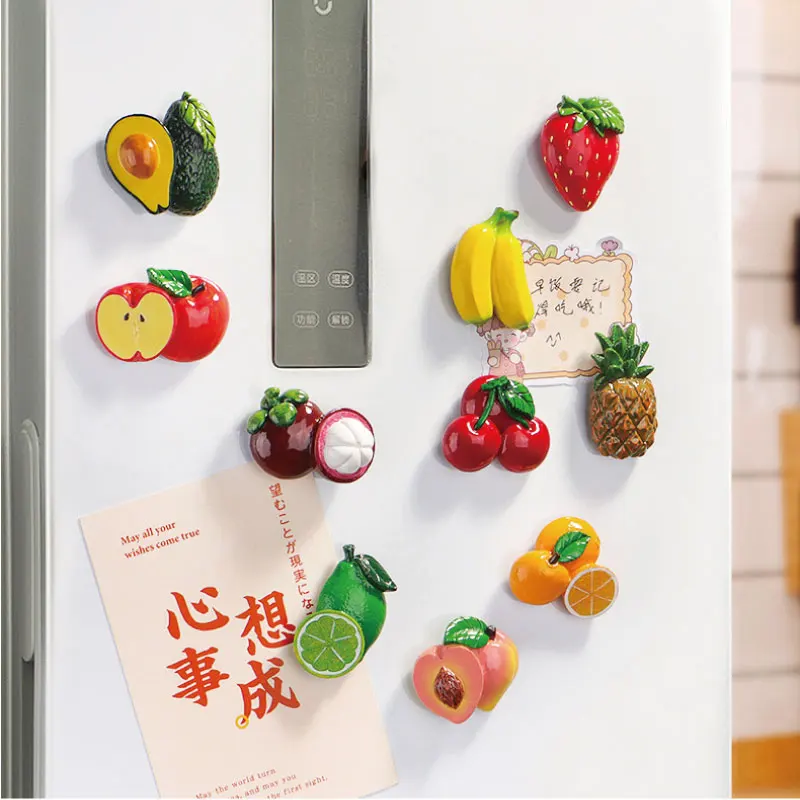 Simulate Fruits Fridge Magnet Creative Refrigerator Magnets Cartoon Banana Stickers Home Decoration Office Whiteboard Gadgets 3D