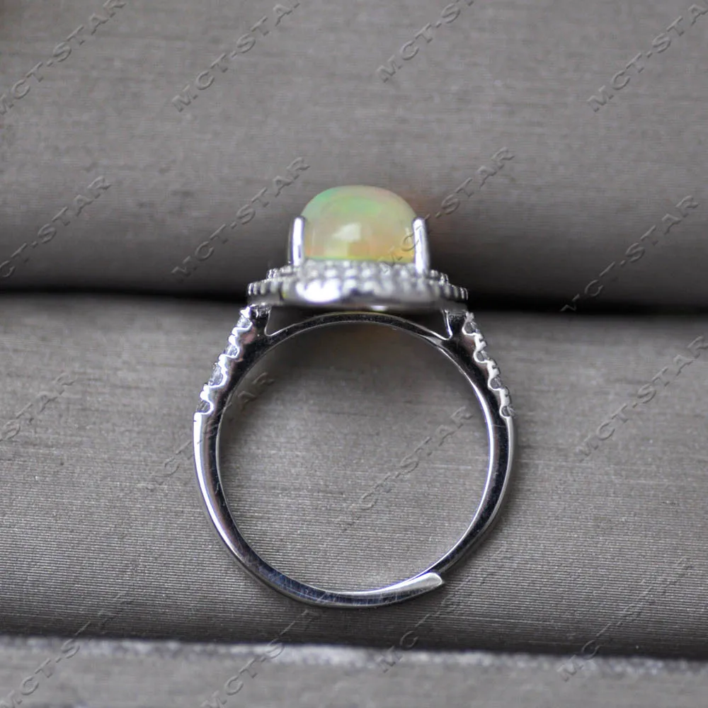 

MTC·STAR Серебро 925 пробы A+ Разноцветное светлое кольцо 14 мм с натуральным желтым опалом CZ (Z14289)