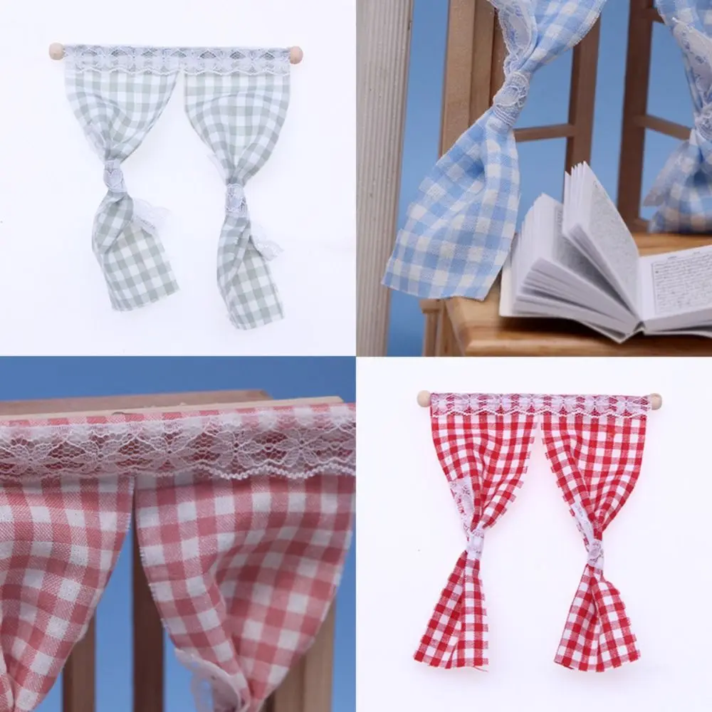 

Для OB11 миниатюрная занавеска для кукольного домика, масштаб 1/12, цветочная занавеска, декор для кукольного домика, аксессуары, модель, мебельная решетка