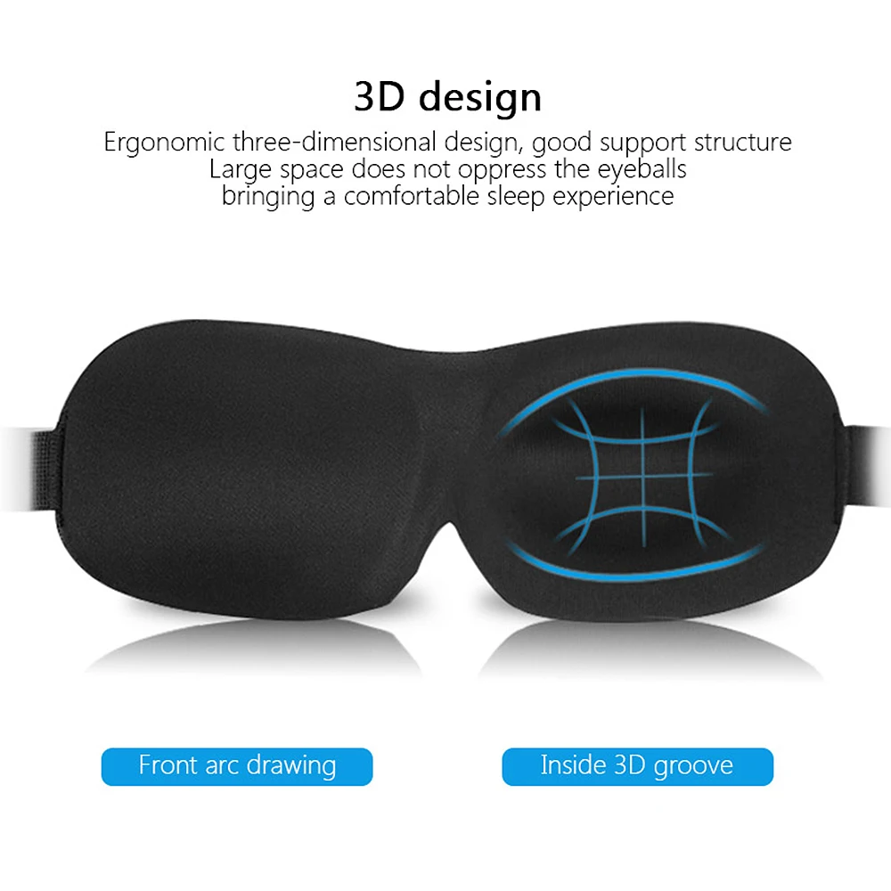 2PC Eye Relax Massager Beauty Tools 3D Sleeping Eye Mask Travel Rest Aid Eye Mask Cover Patch Paded Soft Sleeping Mask Blindfold