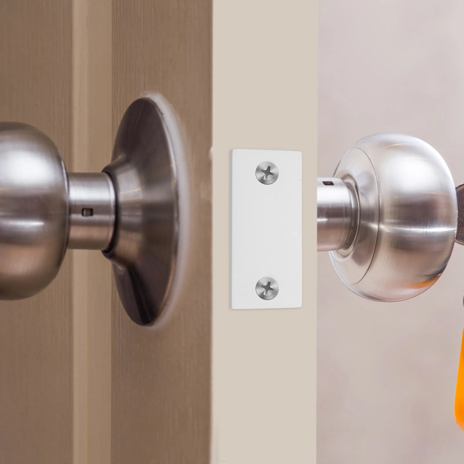 

2Pcs Door Reinforcement Plate Install Edge Hole Fix Kit for Secure Fit on Front Interior Doors Door Latch Plate