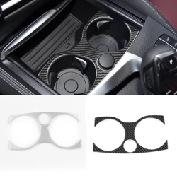 For BMW 5 Series G30 2018-2020 Car Styling Carbon Fiber Color Console Water Cup Holder Frame Cover Trim Interior Accessorries