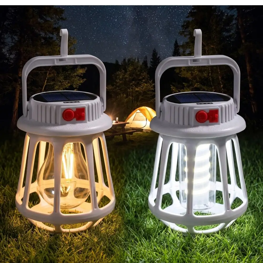 LED Light Solar Powered Light IP55 Waterproof Multi Functional Camping Light Handheld Design Ultra Bright Hanging Lantern