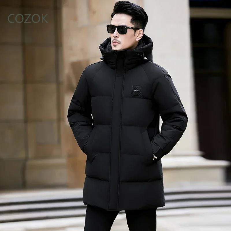 

COZOK Men's Luxury Down Jacket Duck Down Male Padding Designer Clothes Men Padded Jacket Men Long Coat Winter Casual Man Sack