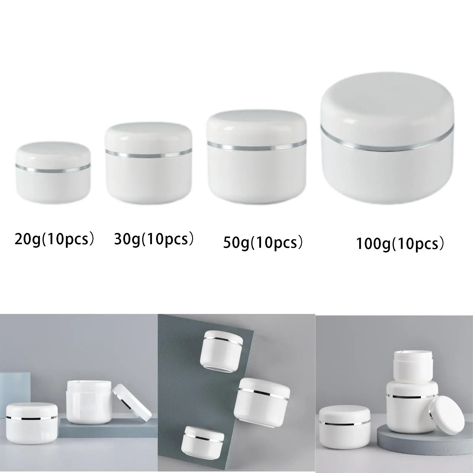 2-6pack 10x Mini Round Pot Jars Empty Containers Travel Toiletries Cosmetics 20g