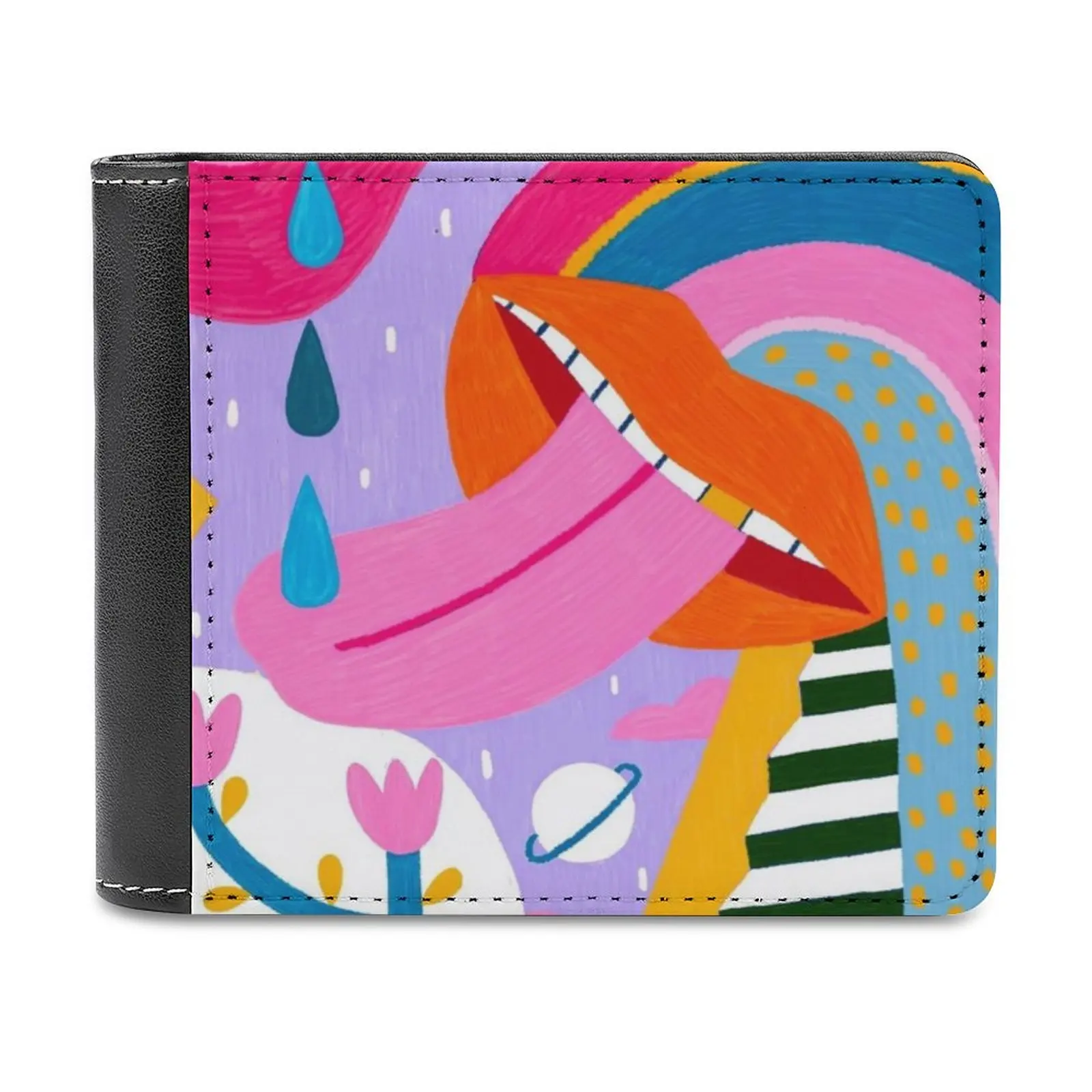 

All The Things Men's Wallet Purses Wallets New Design Dollar Price Top Men Leather Wallet Surreal Fun Rainbows Quirky