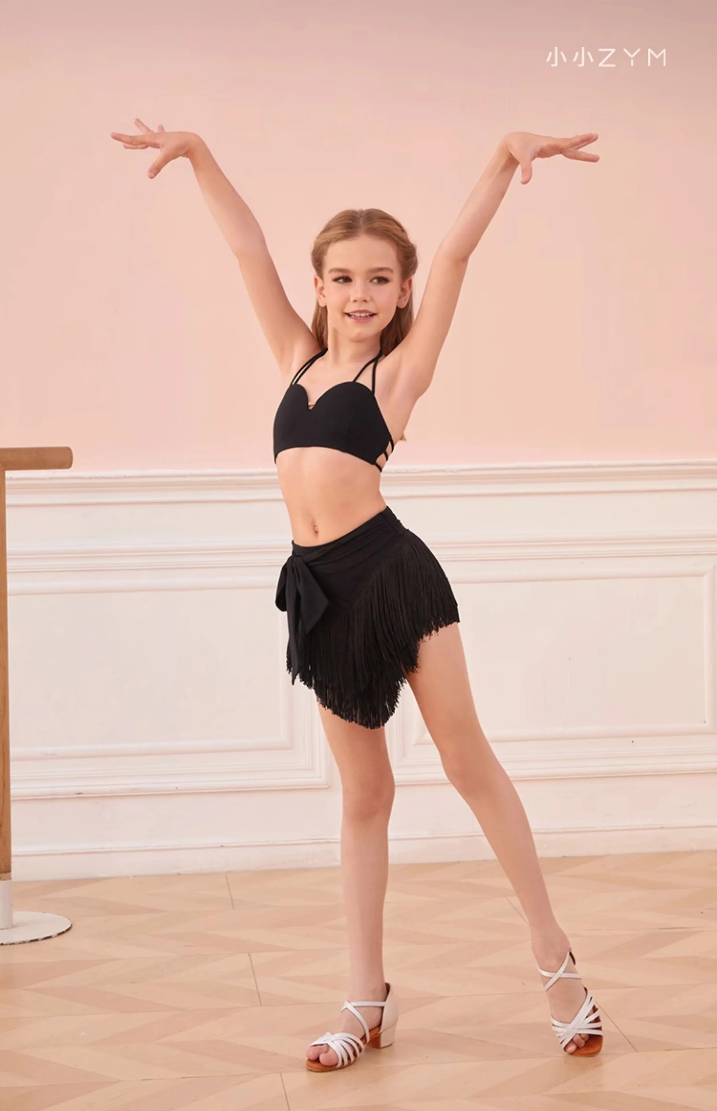 Aangepaste kinderen meisje Latin dans jurk sexy kwastje Latin dans halve rok professionele concurrentie praktijk kostuum