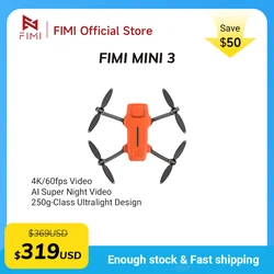 FIMI MINI 3 new Camera Drone 249g 4K 60fps AI Super Night Video 9KM flight distance 1/2-inch 48MP Sensor mini pro drone