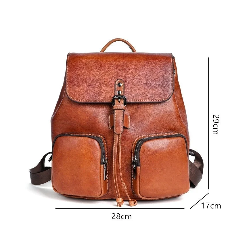 MOTAORA Vintage Backpacks For Women Genuine Leather Luxury Designer Bags 2024 New Cowhide Women\'s Travel Backpack Female Bag