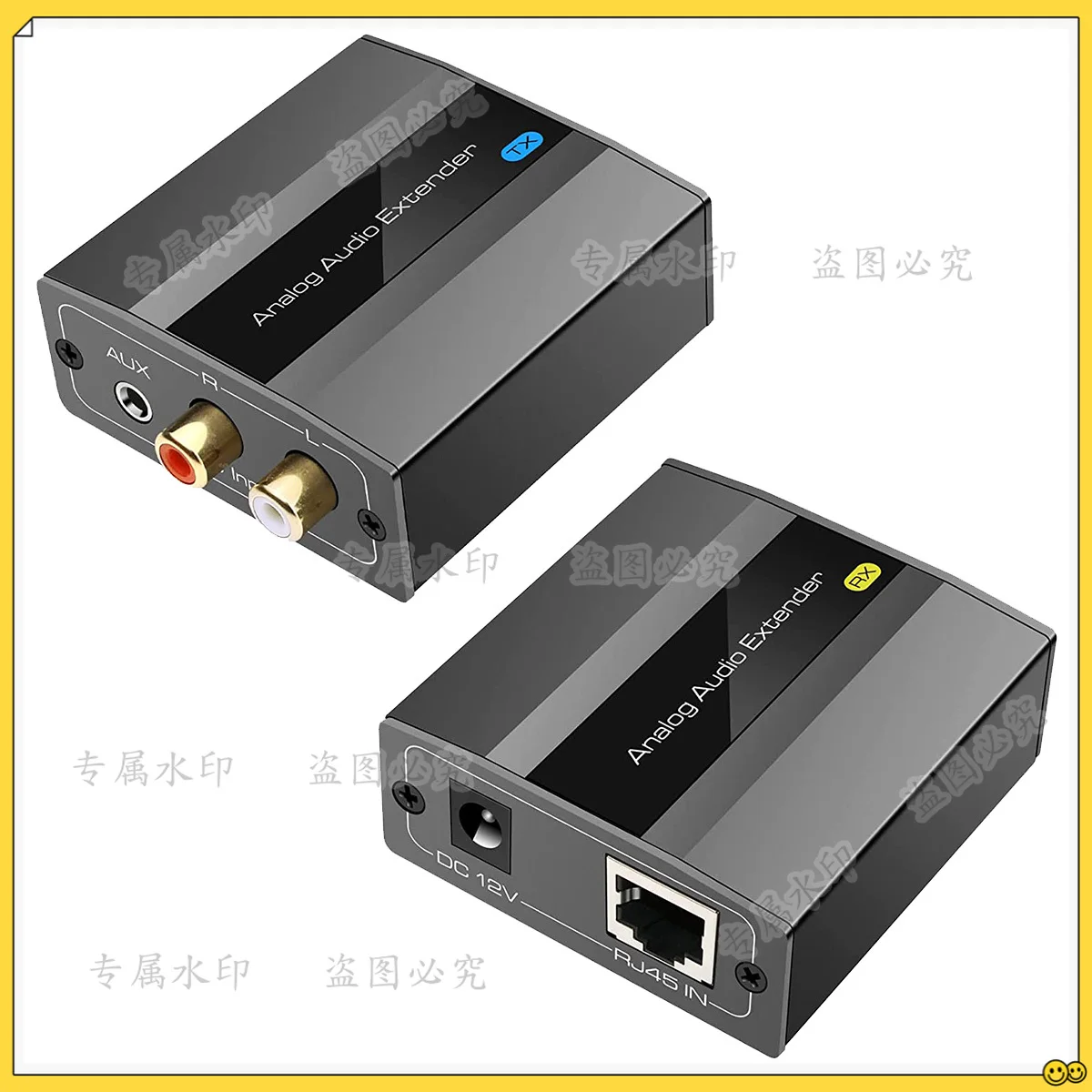 

Analog Audio Extender RCA 3.5mm Stereo Over Ethernet Single Cat5E/6/7 Cable Up to 500M Audio Converter EU Plug