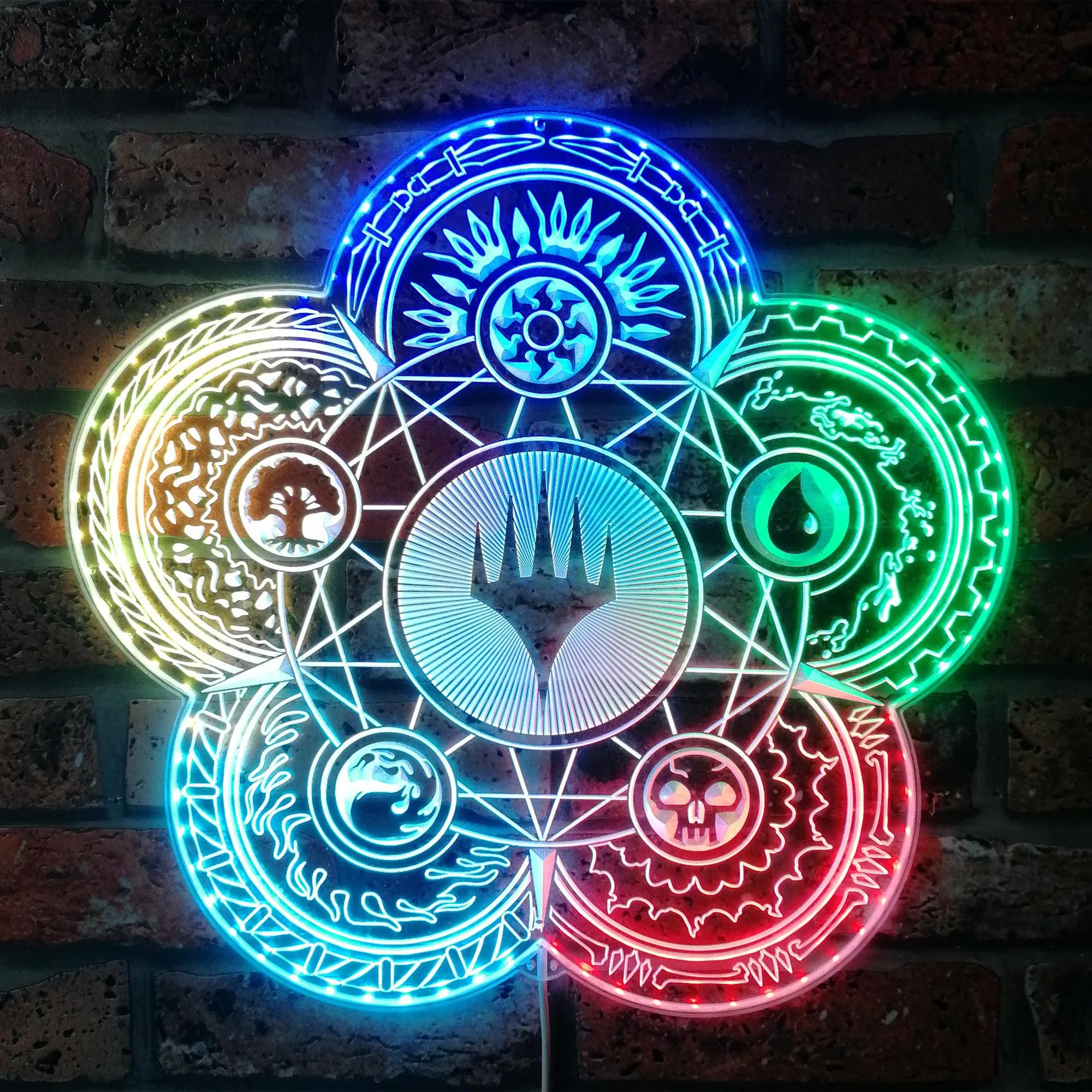 Magic the Gathering Dynamic RGB Edge Lit LED Sign, Game Room Decor, Gaming Night Light