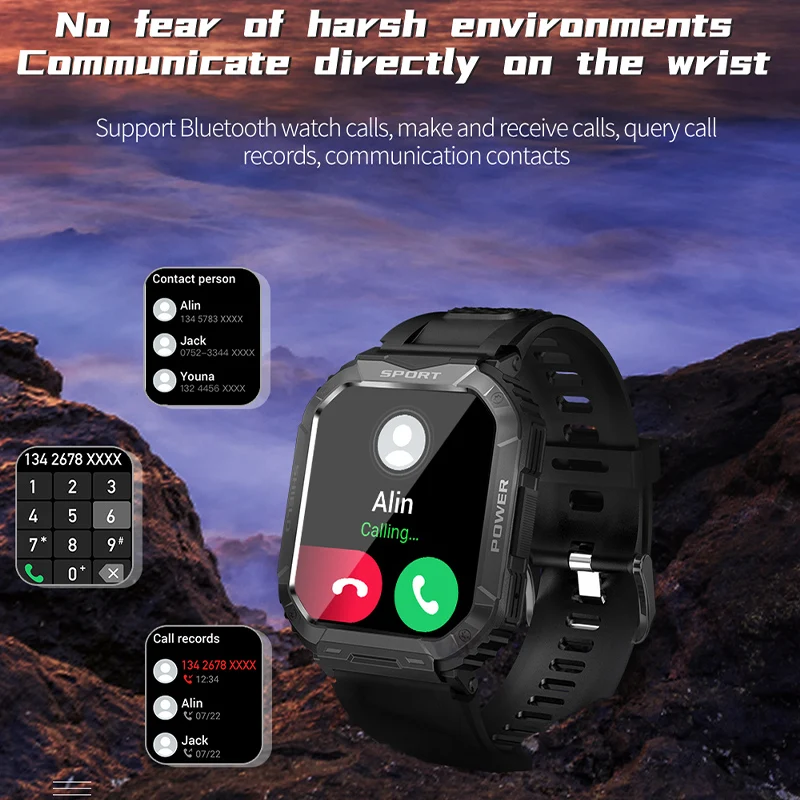 2024 New Smartwatch 400MAH Ultra Long Standby Waterproof Clock Health Blood Pressure Sports Music Smart Watch Relogio Masculino