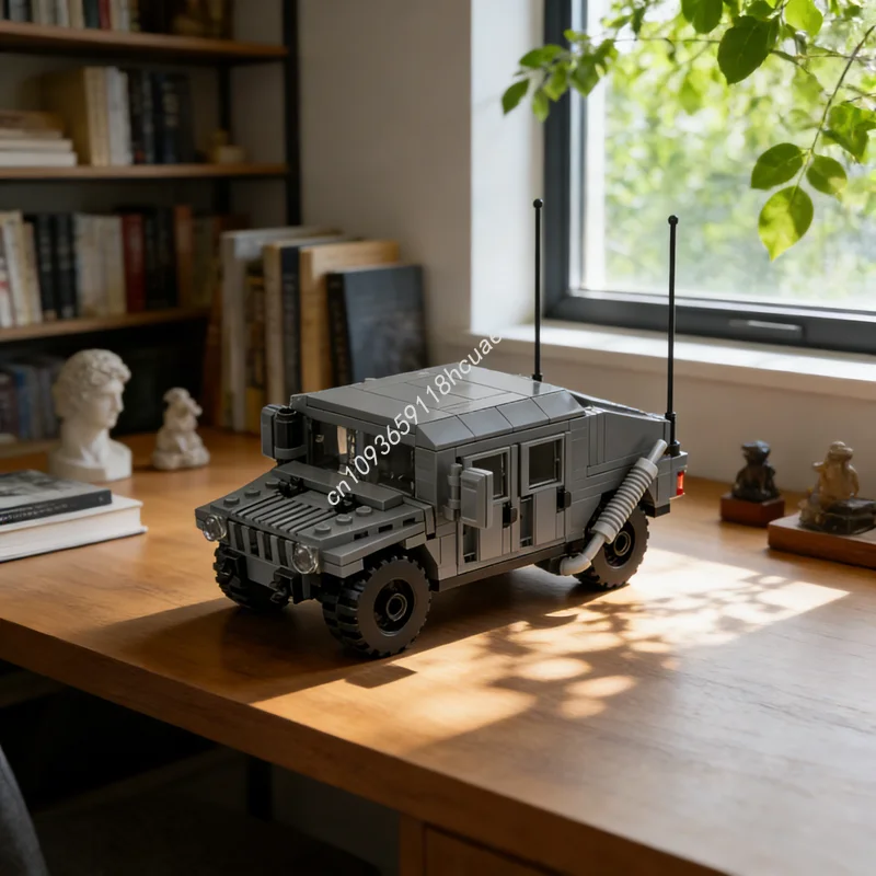 

295 деталей MOC HMMWV, серая модель, конструктор, архитектурные игрушки, сборка, рождественский подарок, развивающий конструктор, креативная идея для детей
