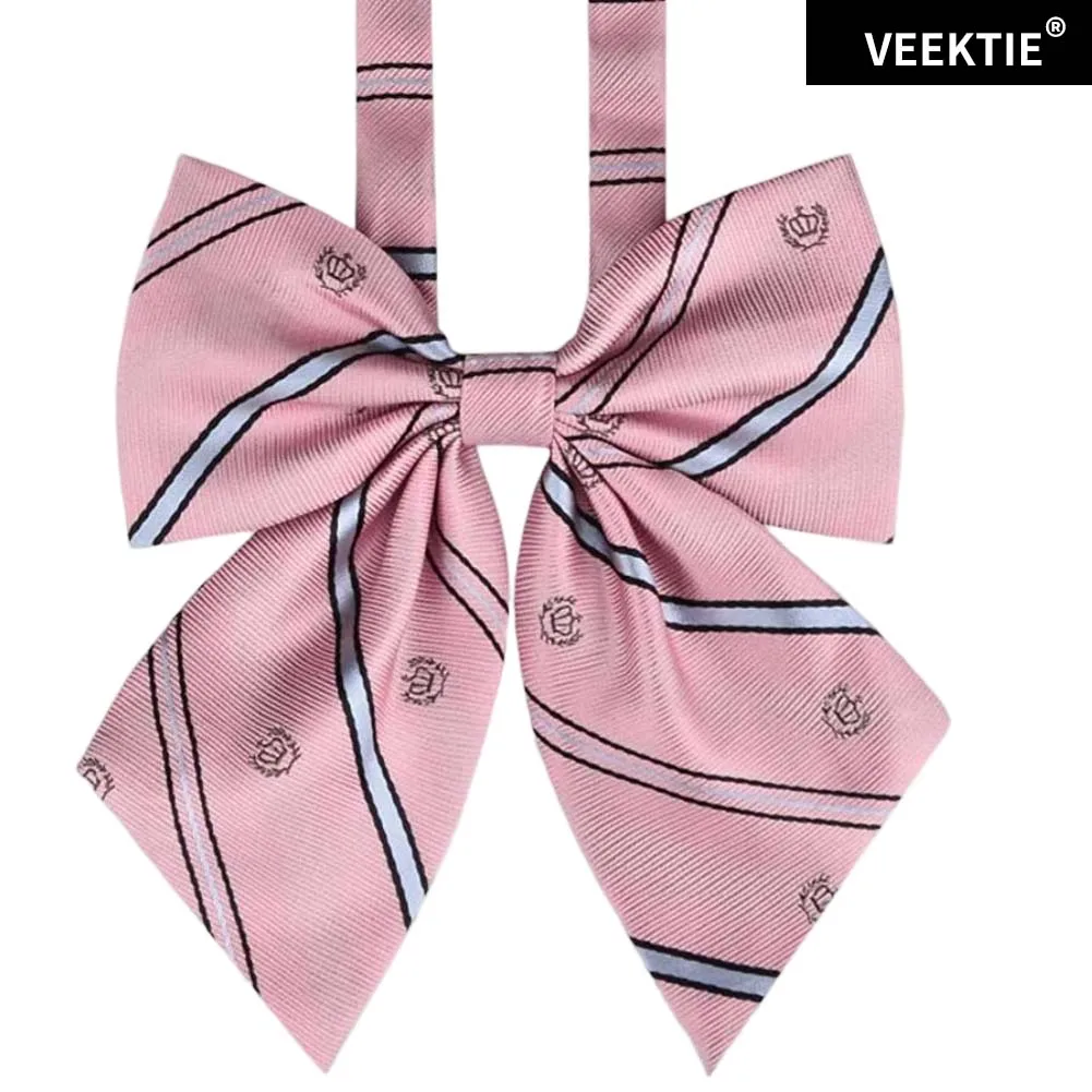 VEEKTIE Bow tie Ribbons Fashion Japanese JK/DK Style Striped School Uniform Bow Tie for Girls Korean Cosplay Women Butterfly