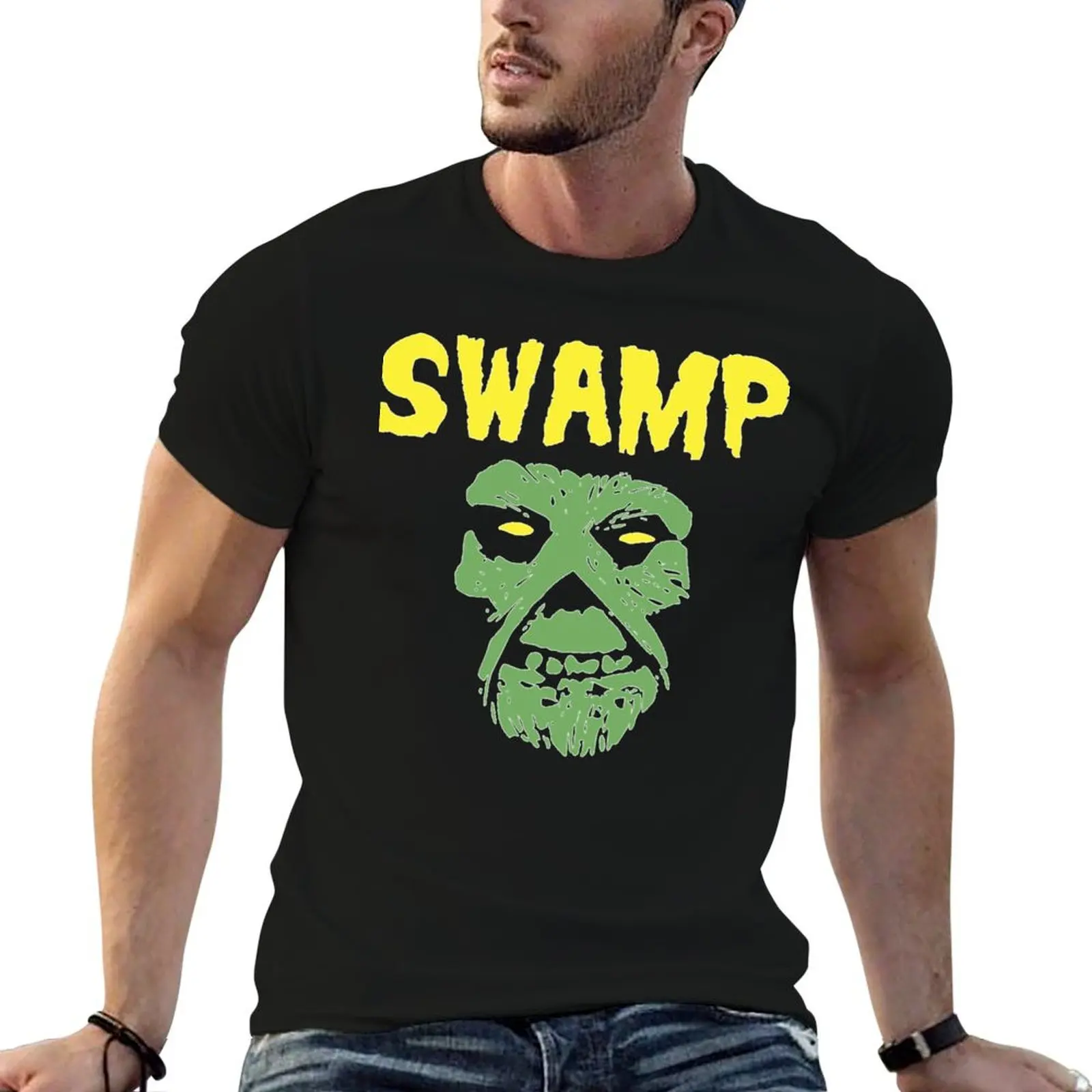 Swamp Thing Punk Rock Mashup T-Shirt Urban Style Casual Short Sleeve Top