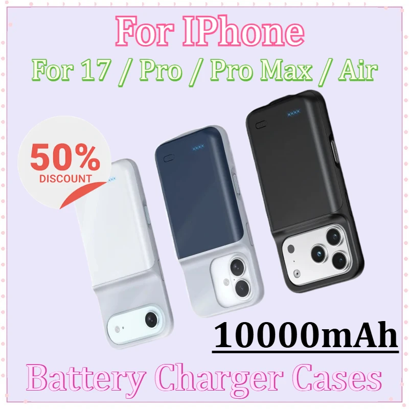 

10000mAh For IPhone 17 / Pro / Pro Max / Air Phone Charger Battery Case External Battery Portable Powerbank Charging Cover
