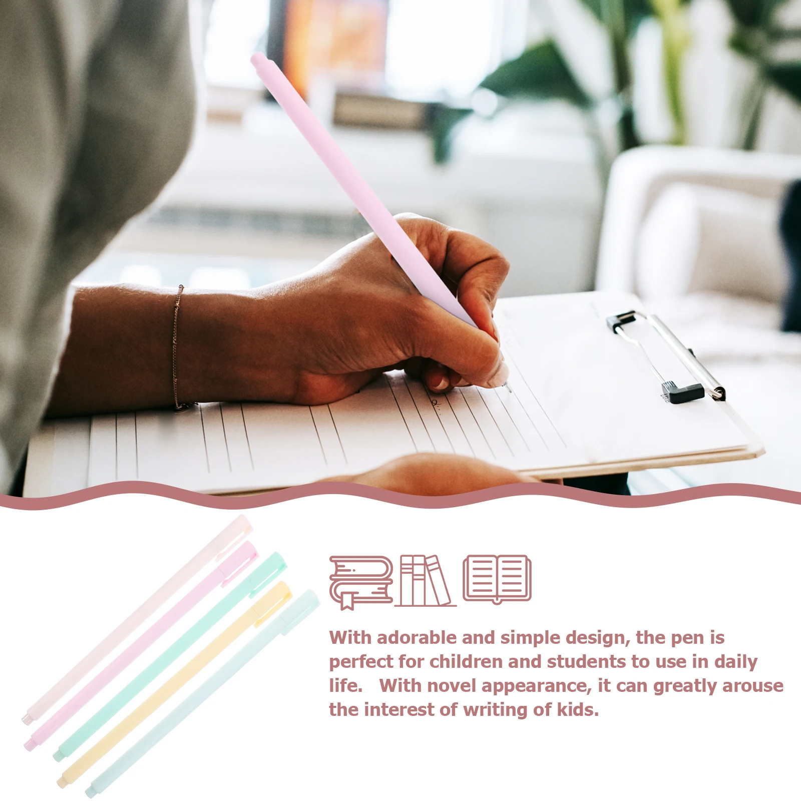 

40 Pcs Candy Color Neutral Pen Adorable Gel Office Students Plastic Creative Simple Ink School Supply Cute Signature