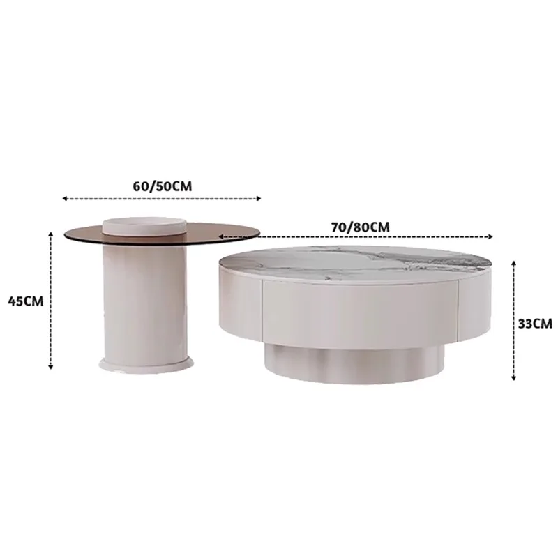 -hhLuxury Nordic Coffee Table Modern Minimalist Nesting Side Table Space Saving Round Wohnzimmertisch Living Room Furniture*