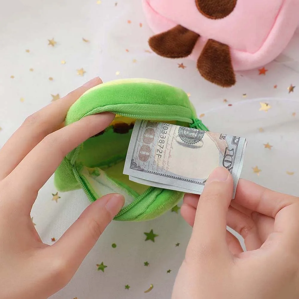 Cute Money Pouch Avocado Plush Coin Purse Sundries Bag Keyring Avocado Wallet Fruit Avocado Pendant Small Coin Bag Kids/Children