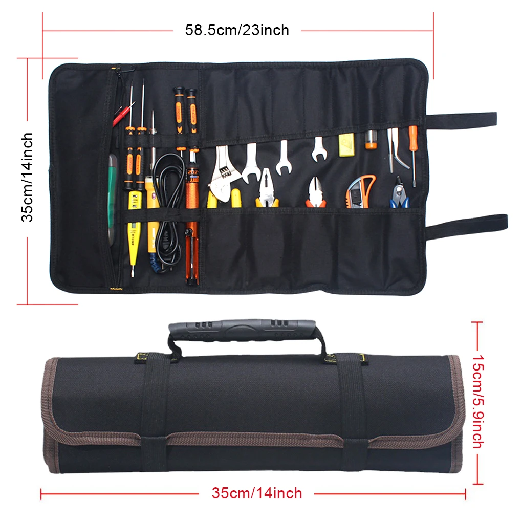 Imagem -06 - Grande Capacidade Foldable Tool Bolsa Multifuncional Oxford Cloth Wrench Bolsa Tool Roll Storage Portable Case Organizer Holder Pocket