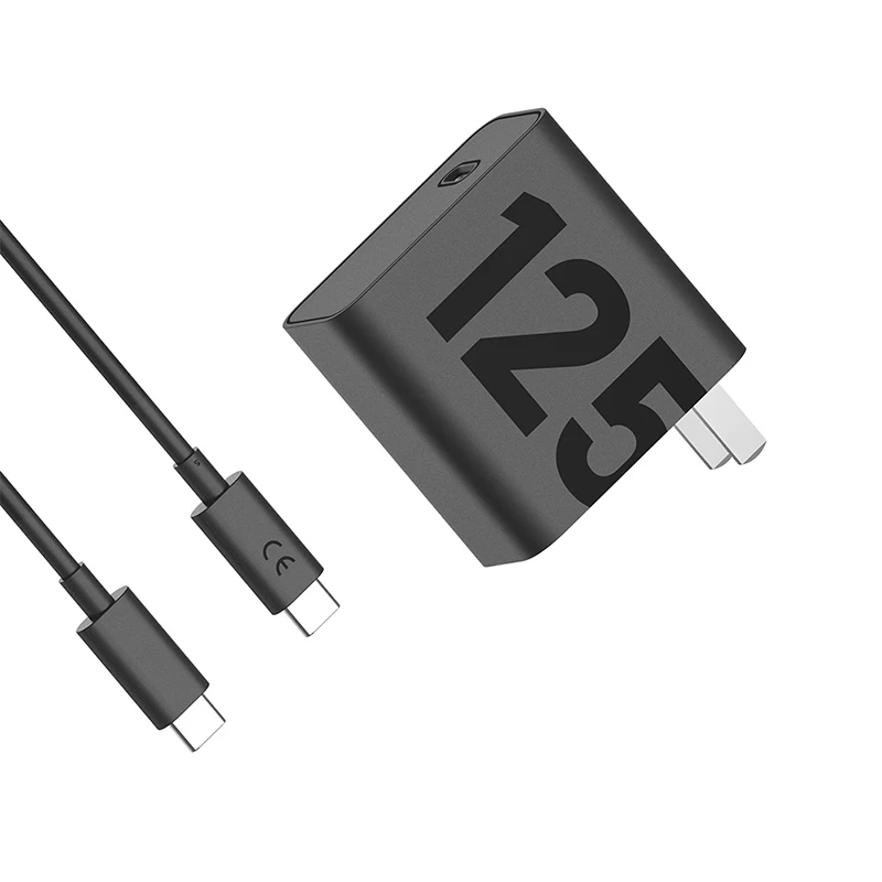 Lenovo Moto 125W GaN Wall Charger USB-C PD 3.0 QC 3.0 Fast Charging Power Adapter Type-C 1m 6A Cable for Phone Tablet Laptop Kit