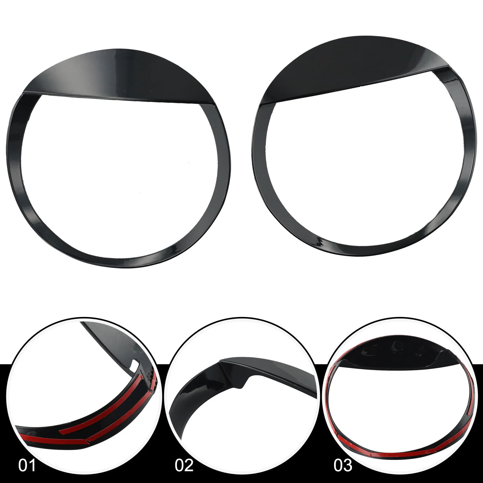 

Cover Trim Front Headlight Lamp Accessory.Replaces Auto Black Decorate Parts High Quality New Practical Useful