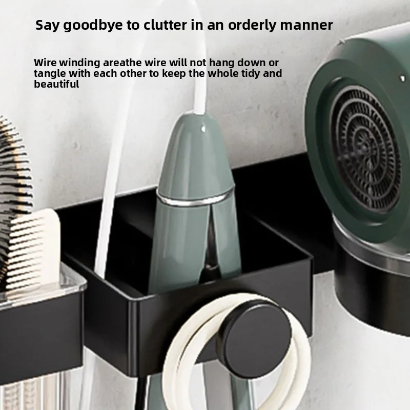 رف مجفف الشعر، رف تخزين مكواة فرد الحمام، رف تخزين مكواة تجعيد، رف تخزين الحمام #5