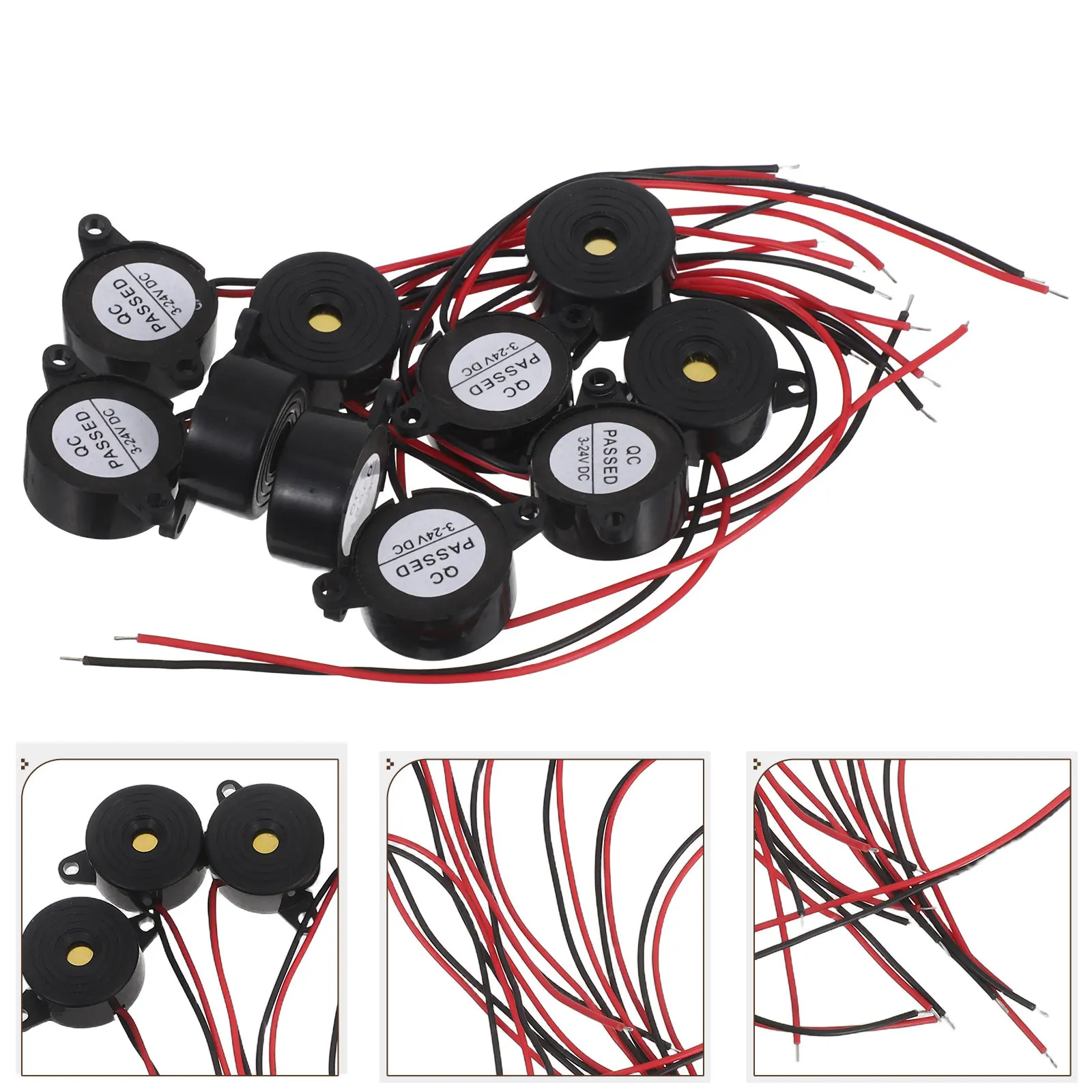 10Pcs Buzzer Active Piezoelectric Continuous Alarm High Decibel Electric Sound Device for Safety Physics Projects Car Alarm