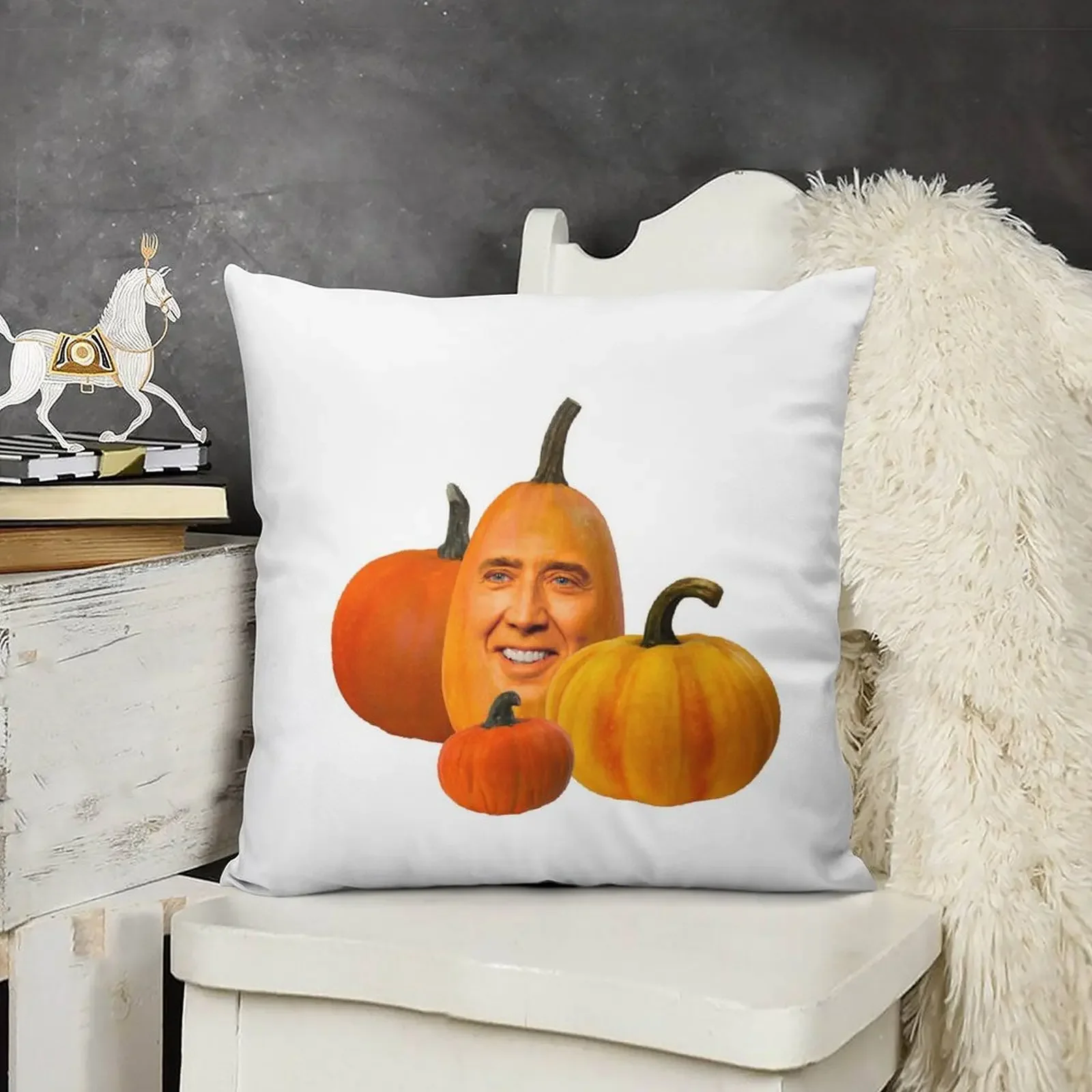 

Nic Cage pumpkin patch Throw Pillow Pillow Cases Pillowcases Luxury Pillow Cover